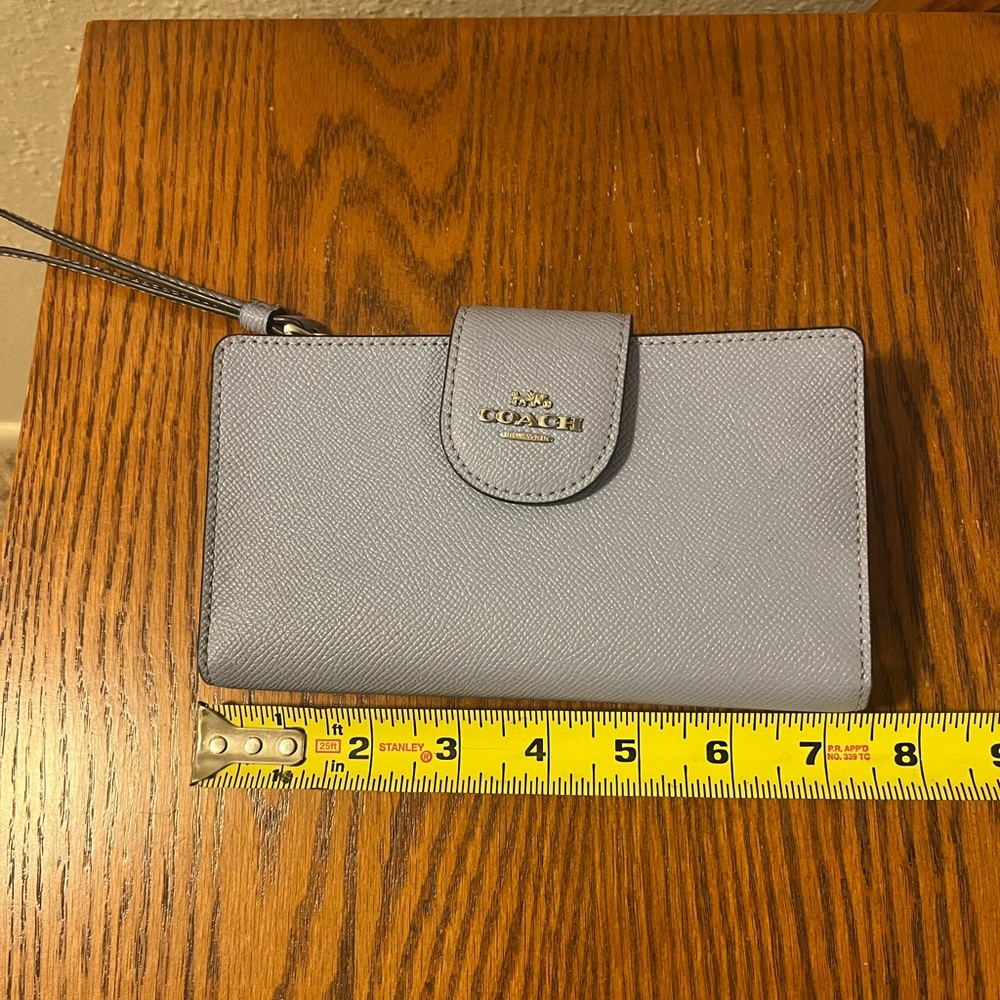 Coach Tech Wallet In Light Blue Signature Canvas - Picture 7 of 8